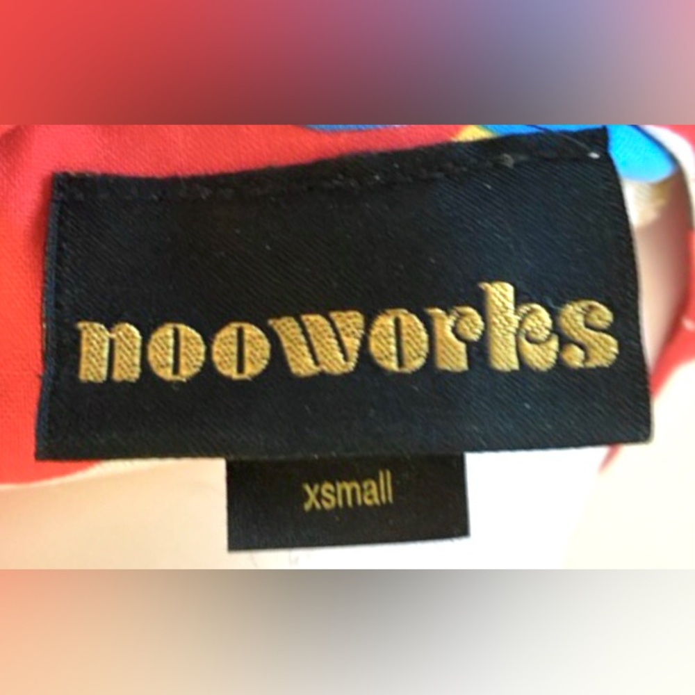 Nooworks Mini Dress Double Ladies Graphics Long Sleeves in Blue & Red size XS - Picture 9 of 10